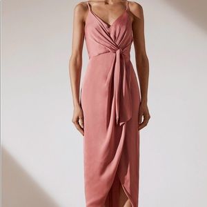 Shona Joy Luxe Tie Front Cocktail Dress - Rose